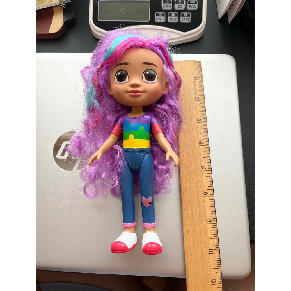 Karmas World Karma Grant Doll Purple Curly Hair Rainbow Shirt 8.5 Inch Mattel
